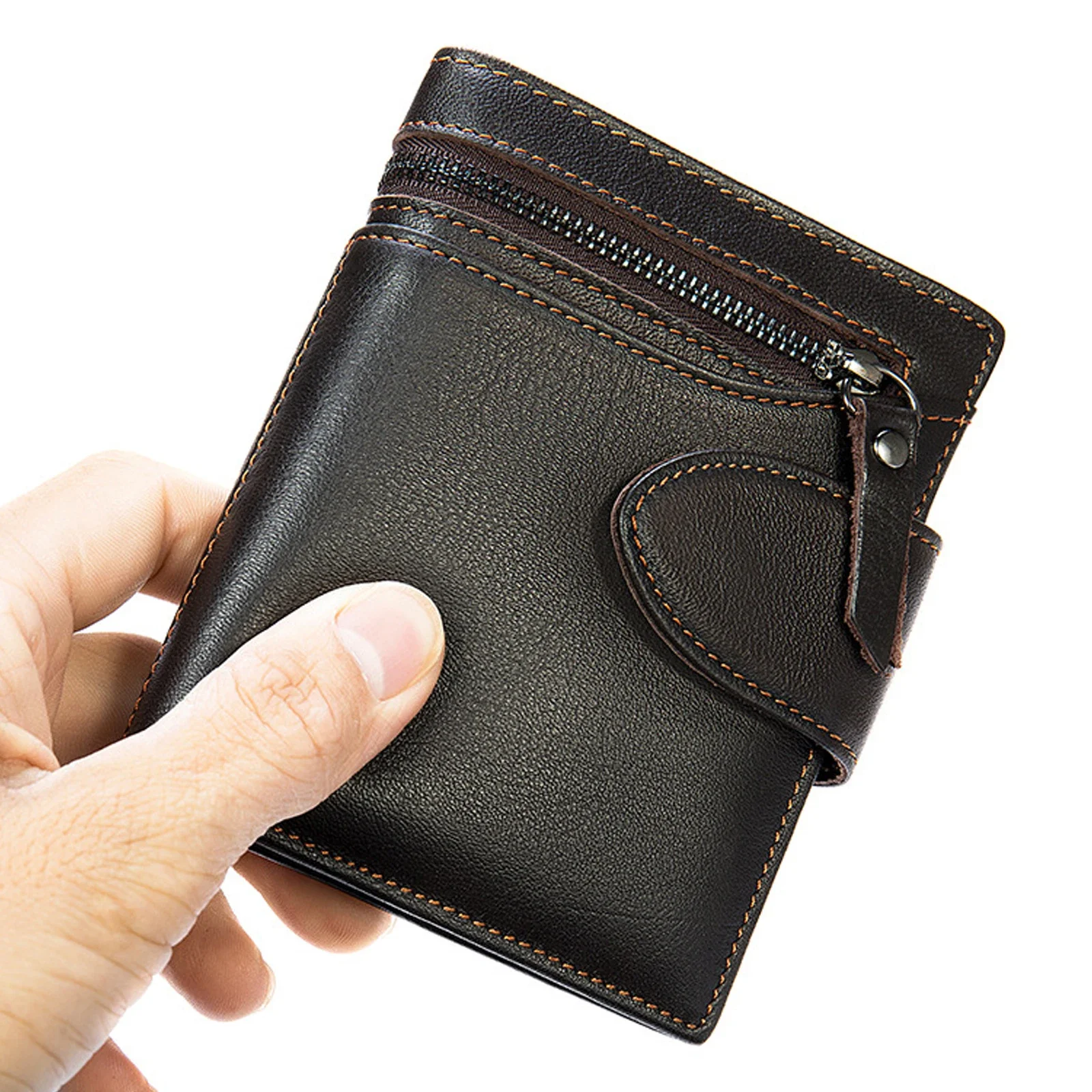 

Genuine Leather Men's Wallet Card Holder Bifold Short Purse