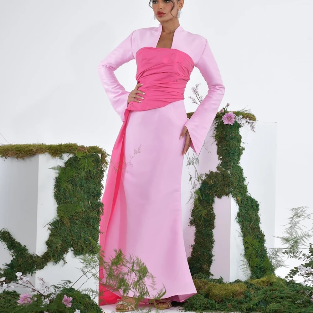 Muloong Pink High Neck Maxi Dress Floor Length Pleated Mermaid Saudi Aribia Women Luxury Formal Dress 2023
Muloong Pink High Neck Maxi Dress Floor Length Pleated Mermaid Saudi Aribia Women Luxury Formal Dress 2023