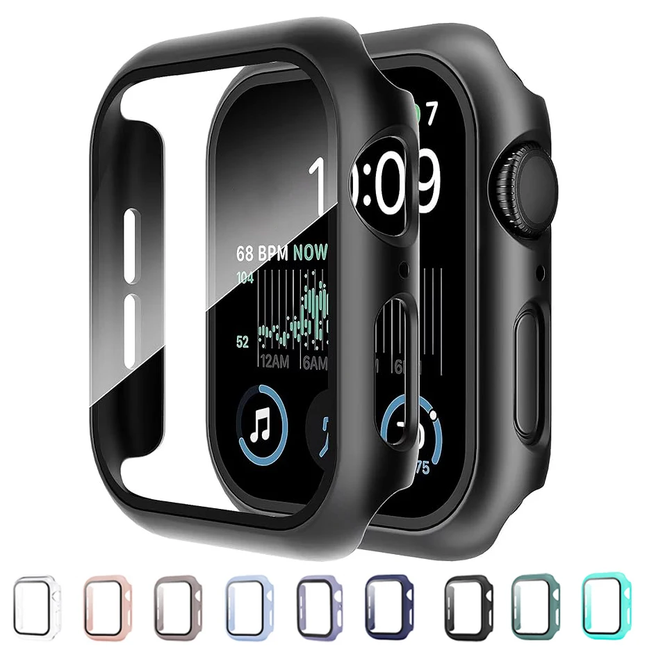 Закаленное стекло + крышка для Apple Watch аксессуары 45 мм 41 мм 44 мм 40 мм 42 мм 38 мм защита для экрана iWatch чехол Series 9 5 6 SE 7 8 3
Закаленное стекло + крышка для Apple Watch аксессуары 45 мм 41 мм 44 мм 40 мм 42 мм 38 мм защита для экрана iWatch чехол Series 9 5 6 SE 7 8 3