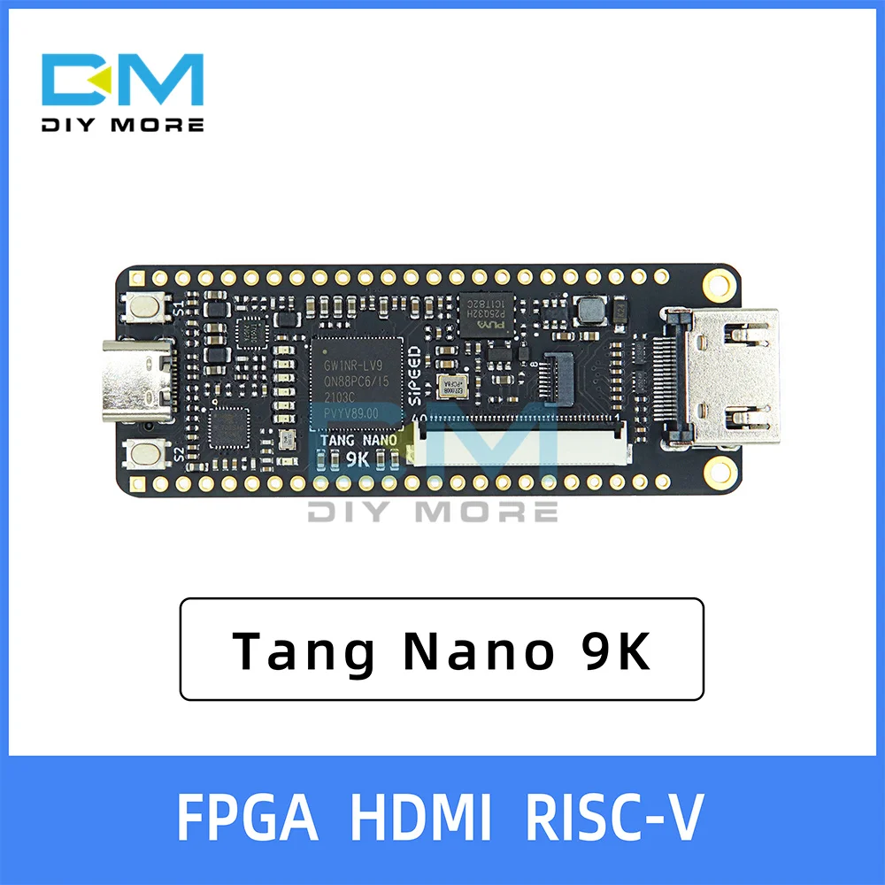 Tang Nano 9K FPGA Development Board GW1NR-9 RISC-V RV 17280 Bits S-SRAM
Tang Nano 9K FPGA Development Board GW1NR-9 RISC-V RV 17280 Bits S-SRAM