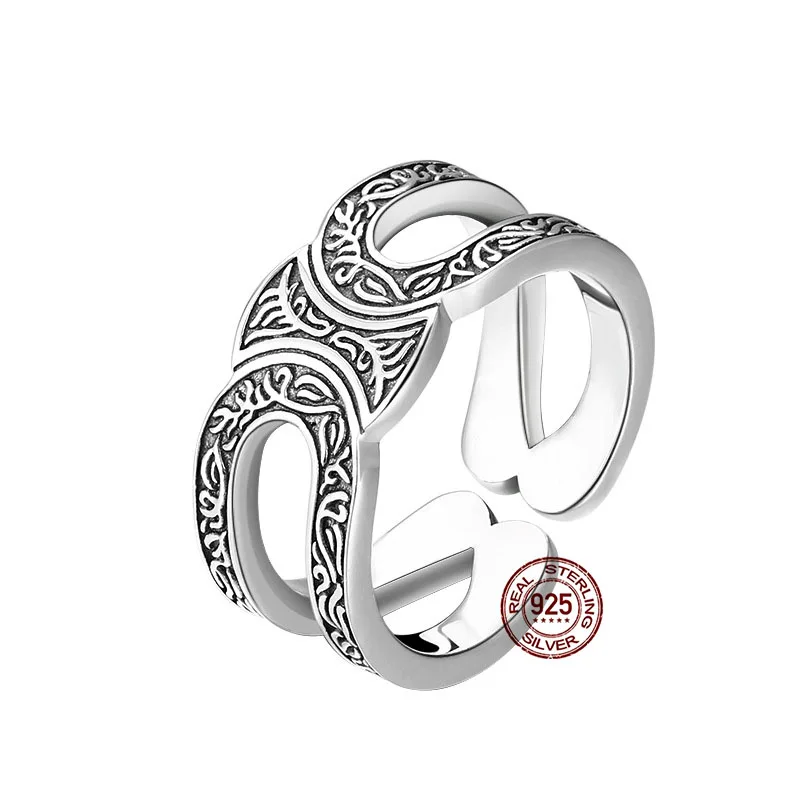 S925 Sterling Silver Ring Tang Grass Pattern Men's And Women's Ring Opening Thai Silver Retro Personality Trend Jewelry
S925 Sterling Silver Ring Tang Grass Pattern Men's And Women's Ring Opening Thai Silver Retro Personality Trend Jewelry