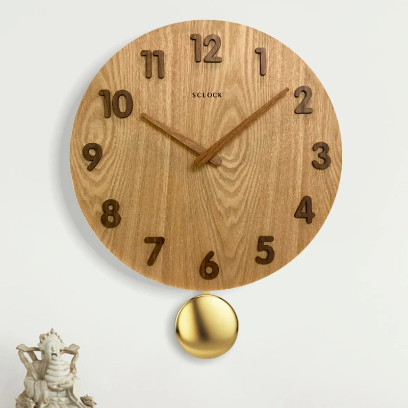 34cm Living Room Swing Wall Clock Solid Wood Mute Fashion Wall Watches Nordic Personality Hanging Clock Gift Home Decoration
34cm Living Room Swing Wall Clock Solid Wood Mute Fashion Wall Watches Nordic Personality Hanging Clock Gift Home Decoration
