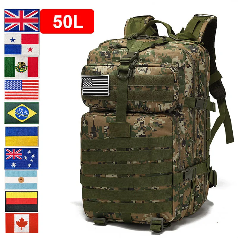 

Дорожный походный рюкзак для кемпинга, мужской военный тактический рюкзак, спортивная сумка для альпинизма и охоты, оборудование для кемпинга 30L 50L