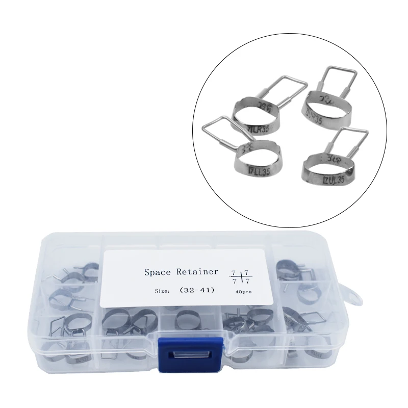 40Pcs Dental Space Maintainer Band Molar Orthodontics Braces Teeth Gap Retainer Molar Band Loop Kit
40Pcs Dental Space Maintainer Band Molar Orthodontics Braces Teeth Gap Retainer Molar Band Loop Kit