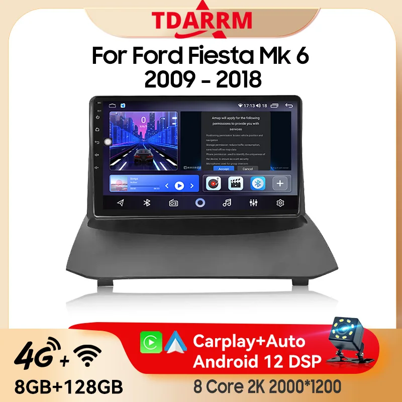 Автомагнитола Carplay Android 12 для Ford Fiesta MK 6 2009-2018 видео DVD 4G беспроводная qledнавигация GPS мультимедийный стереоплеер
Автомагнитола Carplay Android 12 для Ford Fiesta MK 6 2009-2018 видео DVD 4G беспроводная qledнавигация GPS мультимедийный стереоплеер