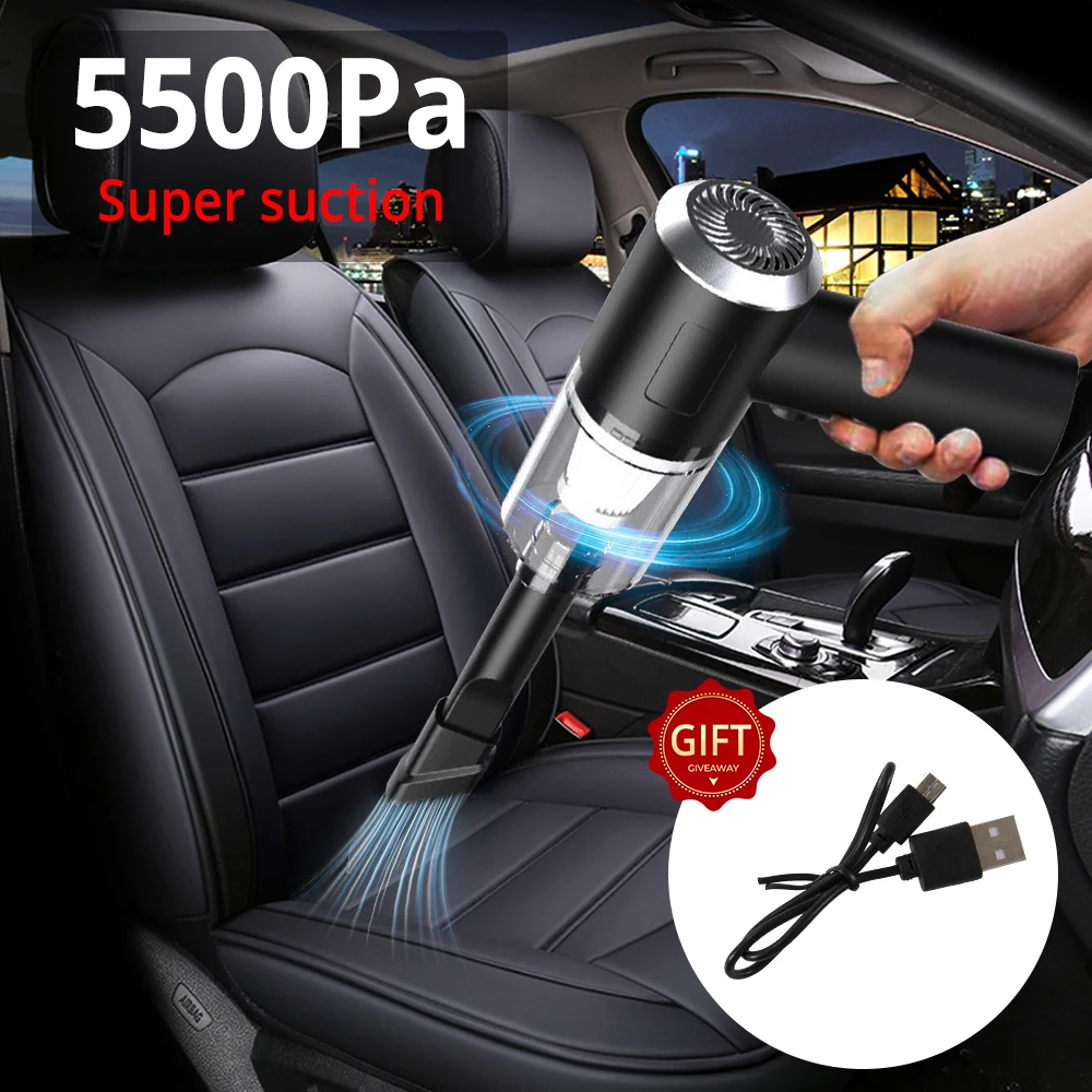 

1Pcs 5500PA Combination Vacuum Cleaner USB Charging Car Household Small with Fully Automatic High Power Powerful Cleaning 25W