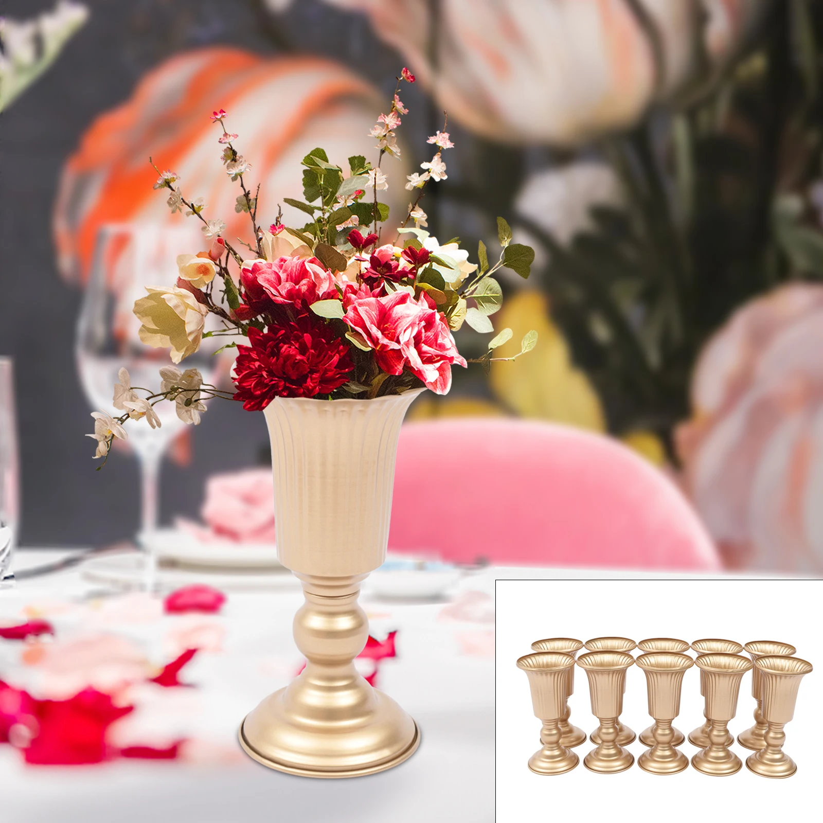 10Pcs DIY Metal Flower Trumpet Vase Tabletop Wedding Centerpiece Party Decor Golden
10Pcs DIY Metal Flower Trumpet Vase Tabletop Wedding Centerpiece Party Decor Golden