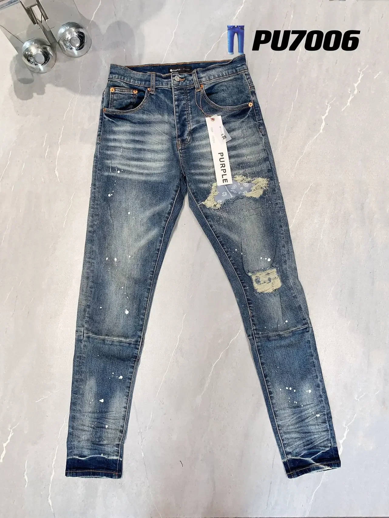 Purple Brand Jean Men's Distressed Slim Fit Washed Destroyed Make Old Hole Ripped Blue Jeans Denim Pants Trousers
Purple Brand Jean Men's Distressed Slim Fit Washed Destroyed Make Old Hole Ripped Blue Jeans Denim Pants Trousers