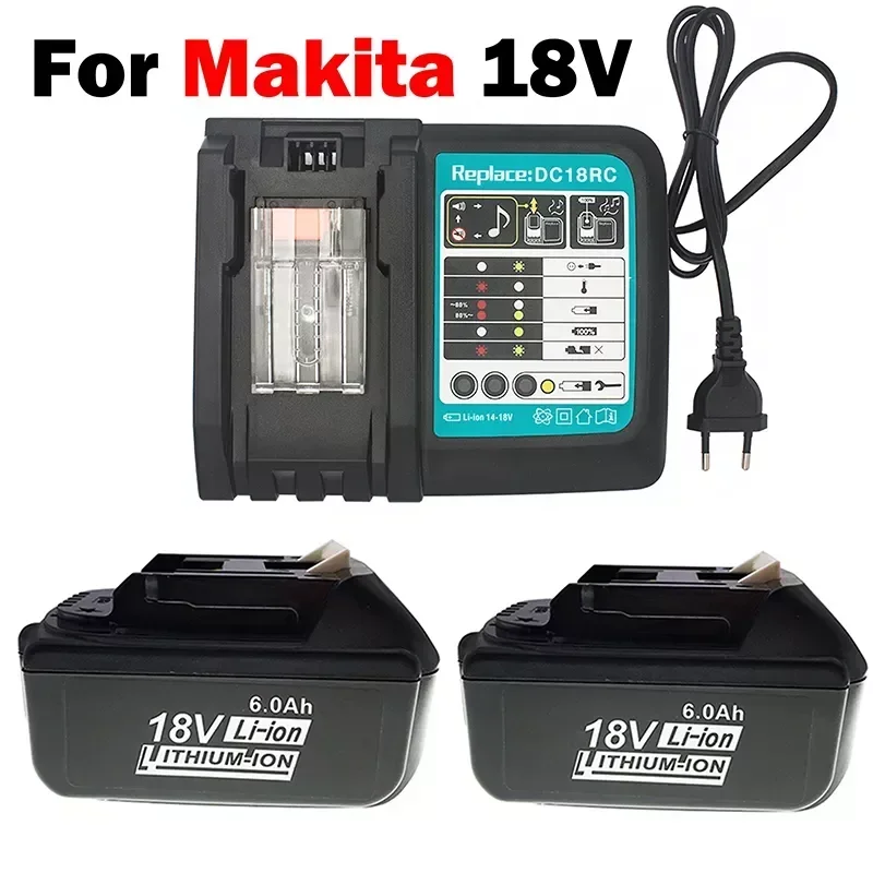 

BL1860B 18V 6000mAh Replacement Battery for Makita BL1850B BL1860 BL1840 BL1815 Cordless Drill with Single Cell Balance Protect