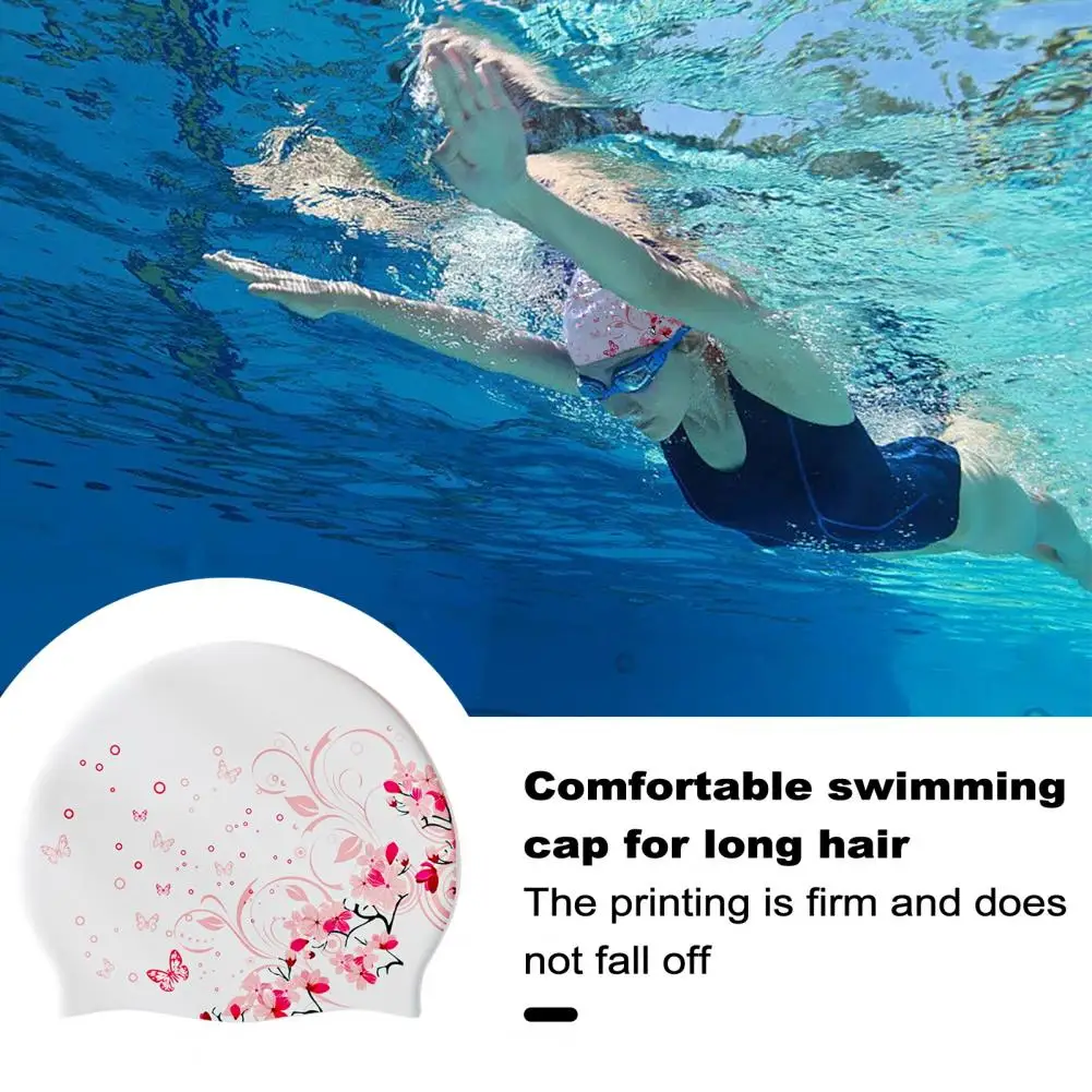 

Silicon Waterproof Swimming Beanie Hat Soft Elastic Non-slip Design for Women Men Protect Ears Dry Hair Swim Caps Accessories