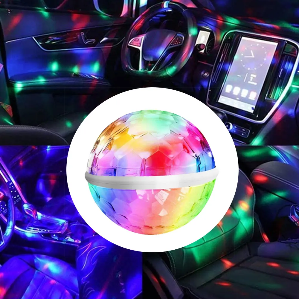

1x Portable Cell Phone Stage Lights Mini RGB Projection Lamp Party DJ Disco Ball Light Indoor Lamps Club Car LED Projector Gifts