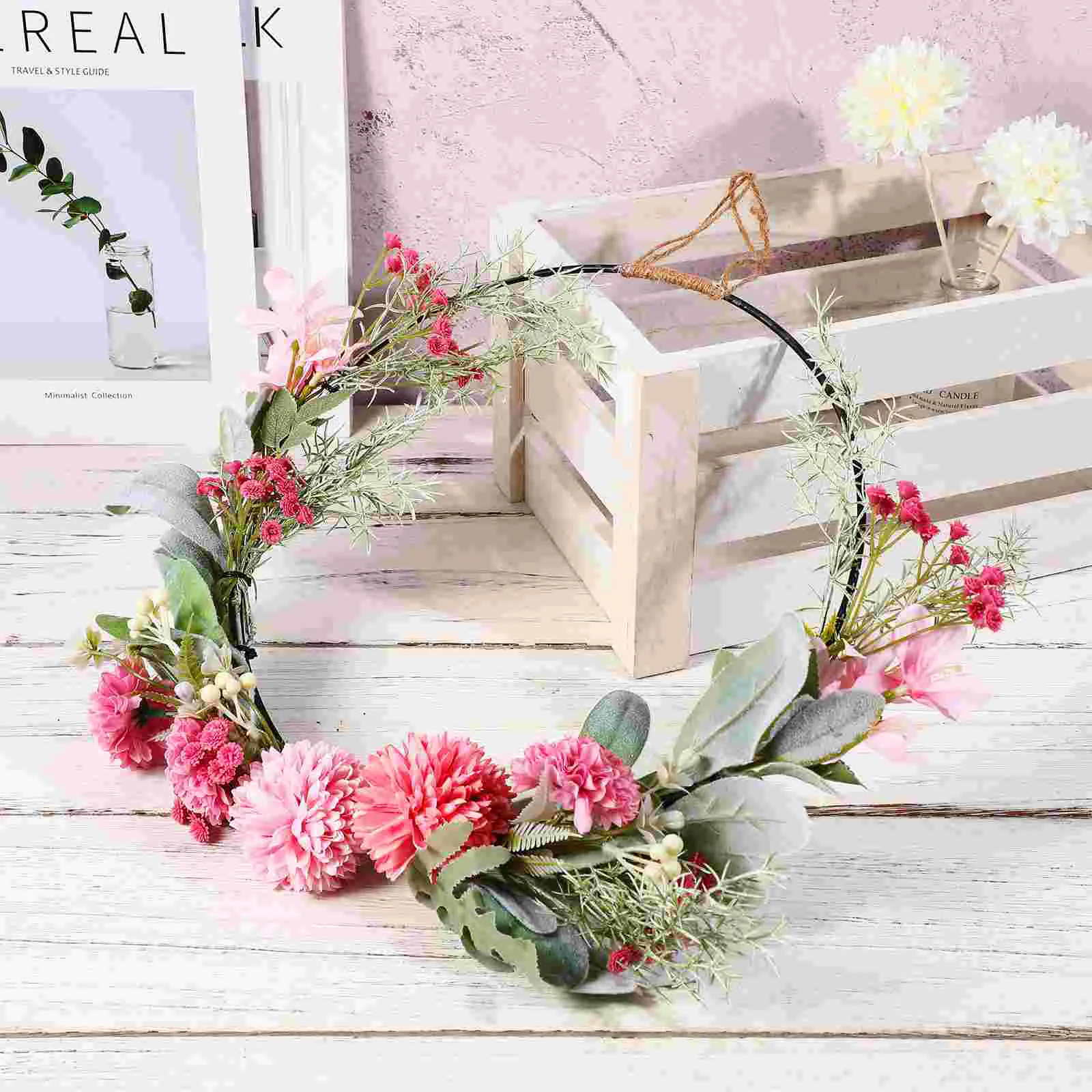 Artificial Flower Wreath Delicate Hanging Simulation Flowers Leaves Circle Garland Decoration for Wall Front Door Wedding Party
Artificial Flower Wreath Delicate Hanging Simulation Flowers Leaves Circle Garland Decoration for Wall Front Door Wedding Party
