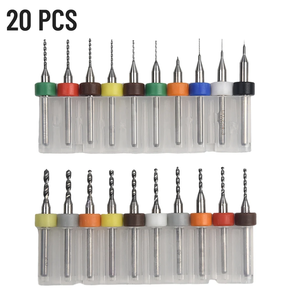 

10Pcs PCB Tungsten Carbide Micro Drill Bits Engraving Rotary Tool 0.1-1.0mm/1.1-2mm Anti-bending Anti-damage Tool Accessories