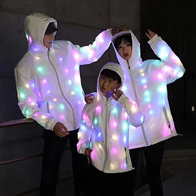 

J022 LED Glowing Dancing Costume, Modern Dance, Nightclub Concert, Glowing Performance Costumes, Carnival Party Coat