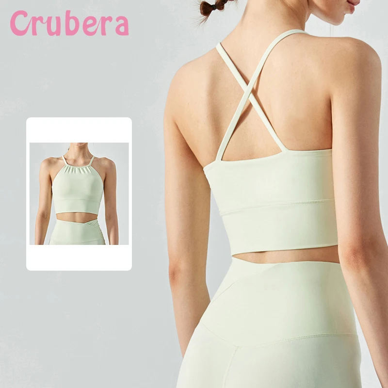 CRUBERA Women Summer Pleated Front Neck Hanging Sports Underwear Girl Cross Back Fitness Running Yoga Vest
CRUBERA Women Summer Pleated Front Neck Hanging Sports Underwear Girl Cross Back Fitness Running Yoga Vest