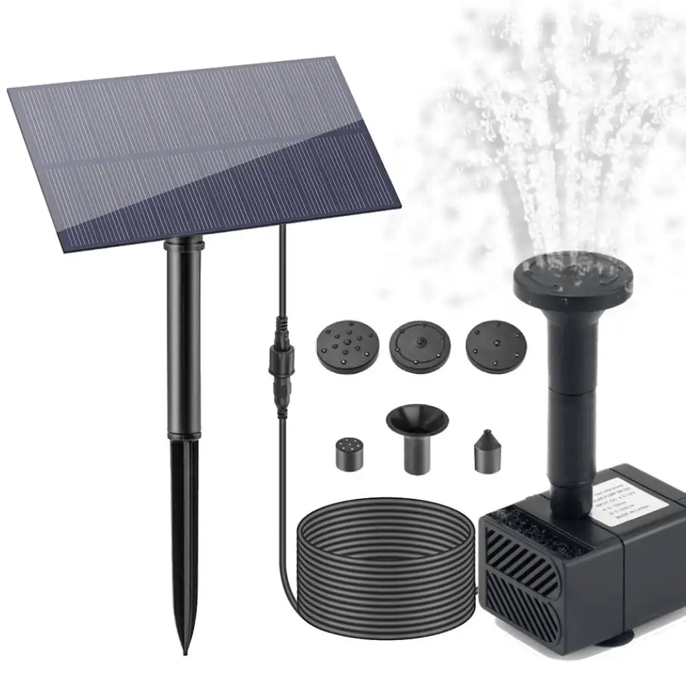 5W 5V Solar Fountain for Bird Bath Solar Water Fountain Pump With 6 Nozzles & 3M Water Cable 180L/h for Pond, Fish Tank, Garden 29 Sad4618311b9e40969fe3b3ca54051c20p
