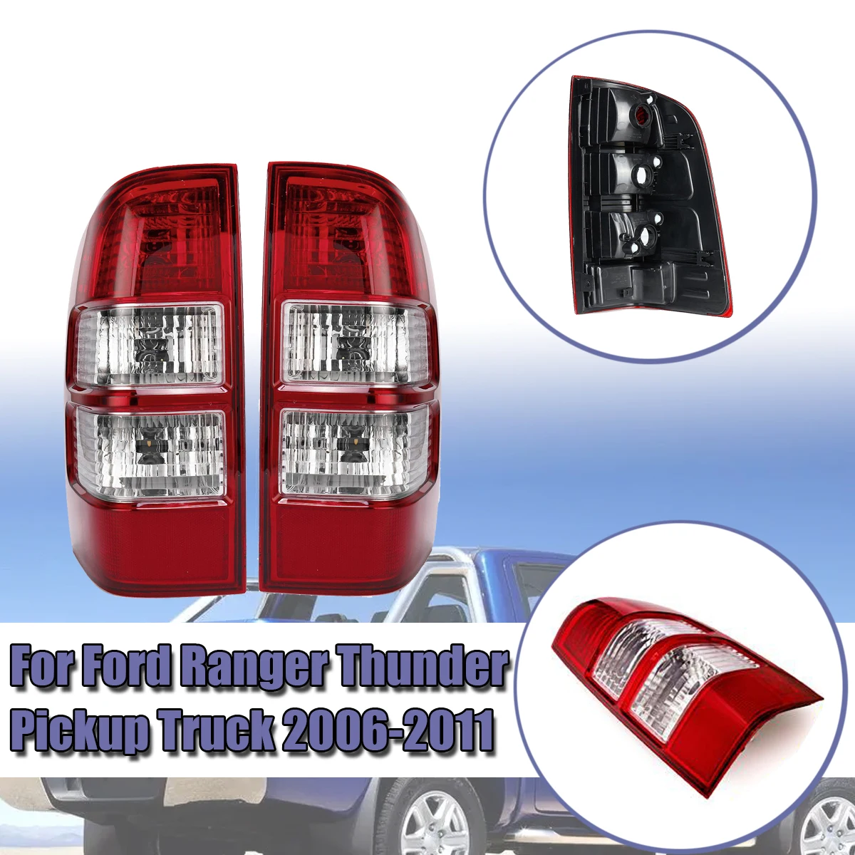 

Pair LED Tail Light Brake Lamp without harness bulbs For Ford Ranger Thunder Pickup Truck 2006 2007 2008 2009 2010 2011