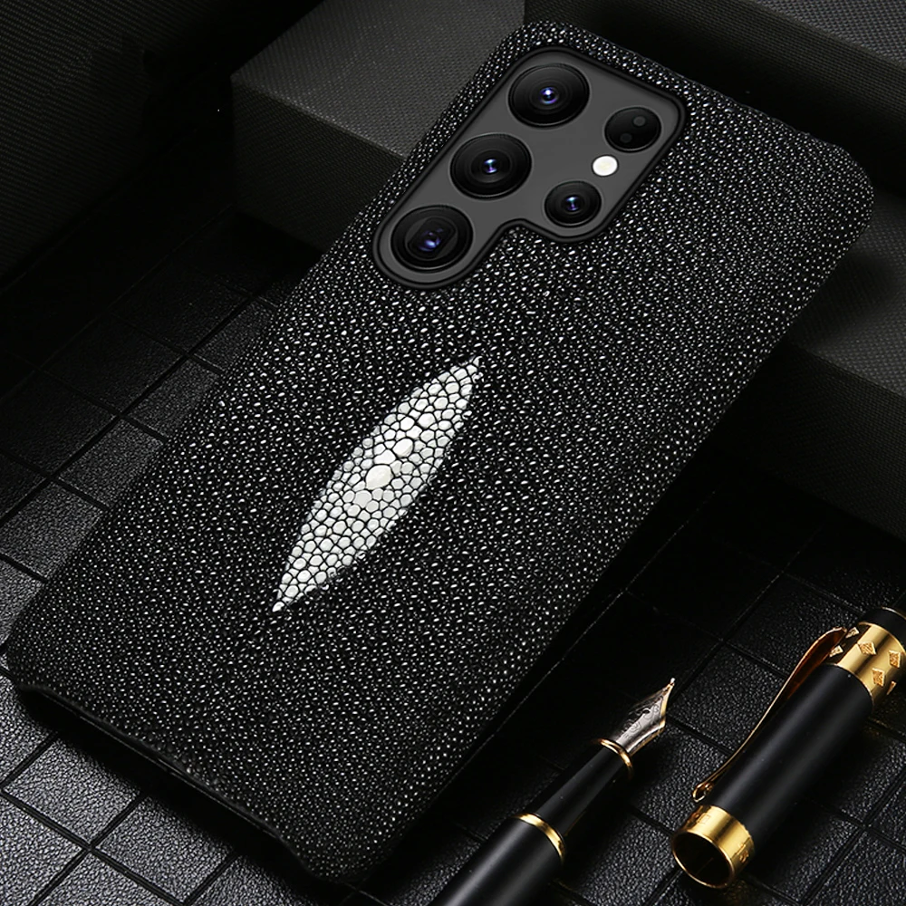 

LANGSIDI Luxury 100% Original Stingray Case For Samsung S23 S22 plus S22 ultra S20 S21 FE S21ultra a12 a52s Galaxy note 20 10