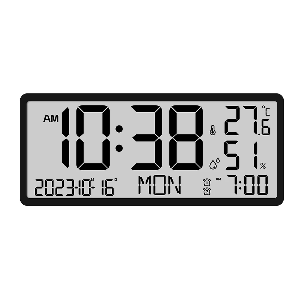 Digital Clock LCD Digital Wall Clock Electronic Clock Humidity LCD Digital Time Display With Temperature Brand New
Digital Clock LCD Digital Wall Clock Electronic Clock Humidity LCD Digital Time Display With Temperature Brand New