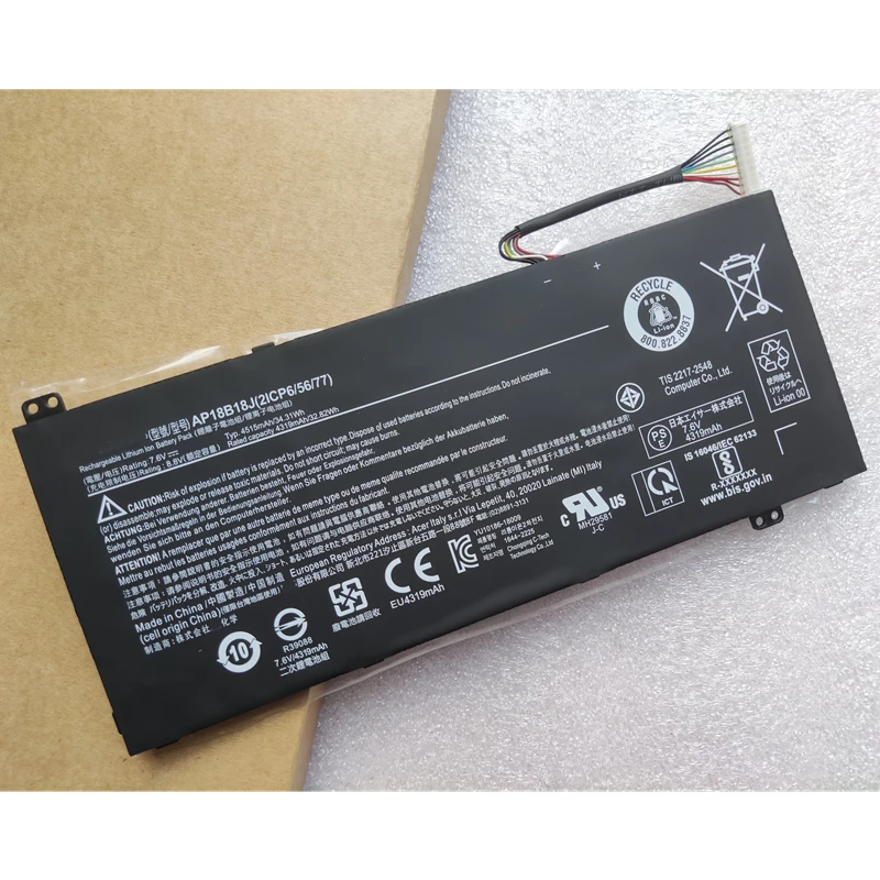 Новый аккумулятор AP18B18J для ноутбука Acer Aspire 3 A314-32 C087 C1K9 C1QB C4F0 C4XB C5U6 C7BP C7QH C8BJ C9BT C83Q C95D P9UF P34J P1EV
Новый аккумулятор AP18B18J для ноутбука Acer Aspire 3 A314-32 C087 C1K9 C1QB C4F0 C4XB C5U6 C7BP C7QH C8BJ C9BT C83Q C95D P9UF P34J P1EV