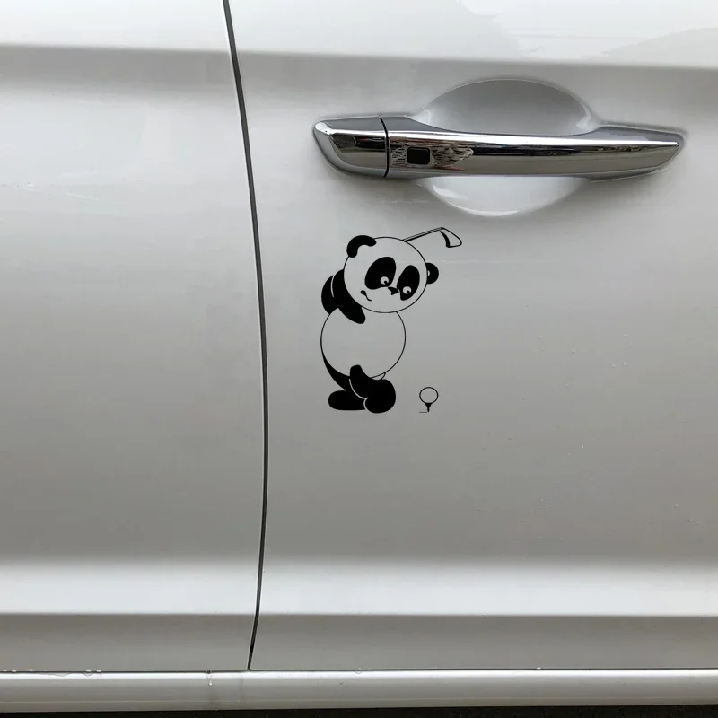 

Personality Car Sticker Pandas Play Golf Pattern Car Door Decor Waterproof and Sunscreen Vinyl Decal,12CM*16CM