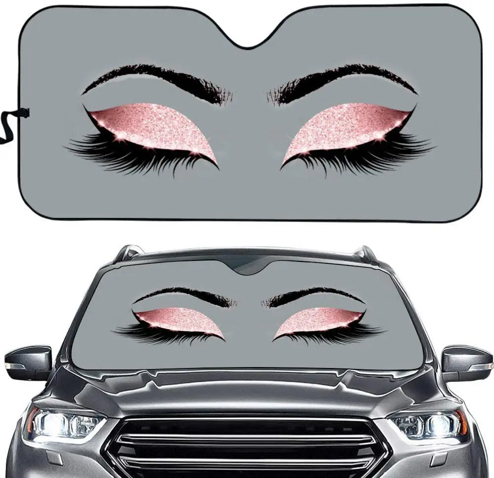 Woman Eye with Long Eyelashes Front Windshield Shade Makeup Pink Glitters Eyeshadows Print Folding Auto Sunshade for Car
Woman Eye with Long Eyelashes Front Windshield Shade Makeup Pink Glitters Eyeshadows Print Folding Auto Sunshade for Car