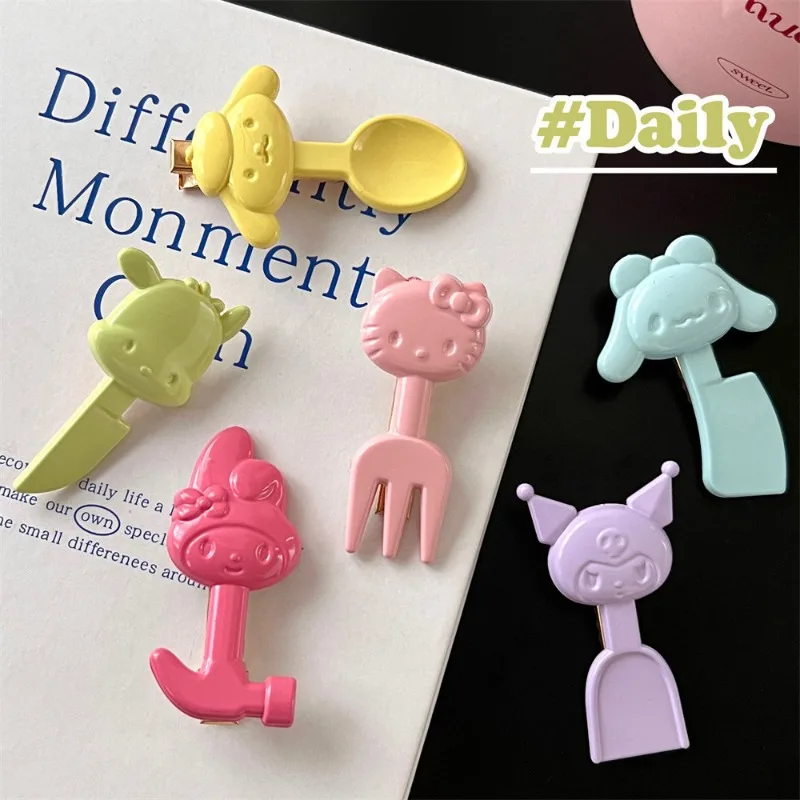 Sanrio Kawaii HelloKitty Tableware Hairpin Candy Color Cinnamoroll Kuromi MyMelody Anime Cartoon Children Birthday Girl Gift
Sanrio Kawaii HelloKitty Tableware Hairpin Candy Color Cinnamoroll Kuromi MyMelody Anime Cartoon Children Birthday Girl Gift