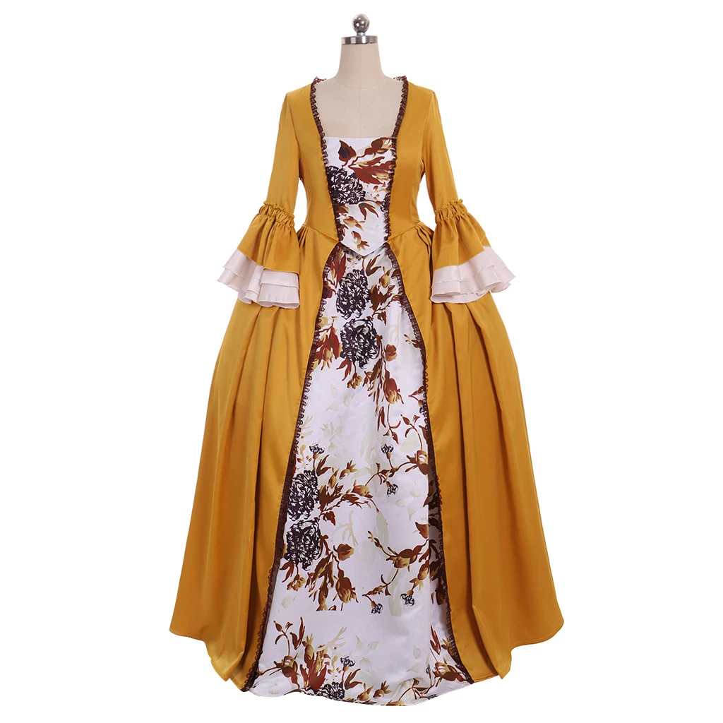 

TV Outlander Claire Randall Rococo Dress Victorian Ball Gown Dress Claire Yellow Dress Halloween Carnival Party Costume