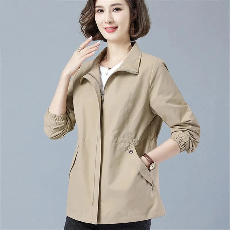 Fashion Middle-Aged Mother Spring Autumn Trench Coat Thin Top 2022 New Cotton Windbreaker Khaki Women's Jacket With Lining Pink
Fashion Middle-Aged Mother Spring Autumn Trench Coat Thin Top 2022 New Cotton Windbreaker Khaki Women's Jacket With Lining Pink