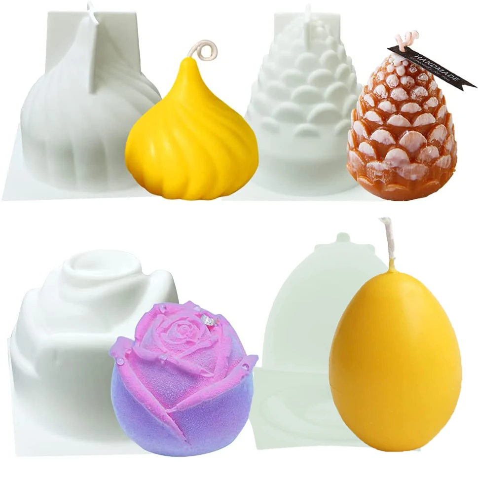 Silicone Candle Molds for Making Candle, 3D Shape, Handmade DIY, Chocolate Cake, Dinner Decorative Mould, New Set 
Silicone Candle Molds for Making Candle, 3D Shape, Handmade DIY, Chocolate Cake, Dinner Decorative Mould, New Set