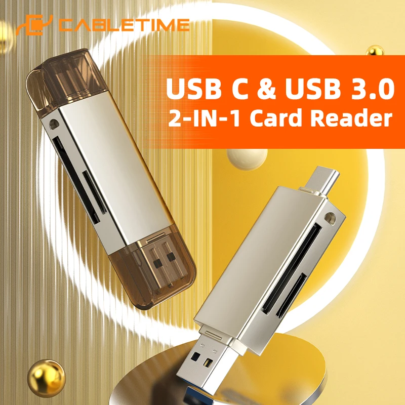 CABLETIME SD TF USB 3.0 Card Reader 5Gbps Fast Transmission Aluminum for Laptop Accessories Macbook Matebook C424
CABLETIME SD TF USB 3.0 Card Reader 5Gbps Fast Transmission Aluminum for Laptop Accessories Macbook Matebook C424
