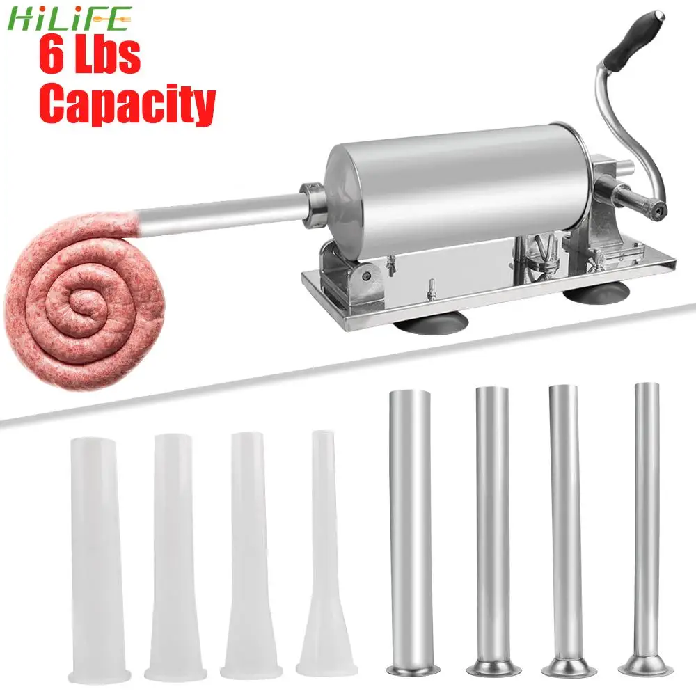 Manual Sausage Meat Stuffer 6 LBS/3 KG Sausage Filling Machine Homemade Stainless Steel Sausage Maker Syringe Set
Manual Sausage Meat Stuffer 6 LBS/3 KG Sausage Filling Machine Homemade Stainless Steel Sausage Maker Syringe Set