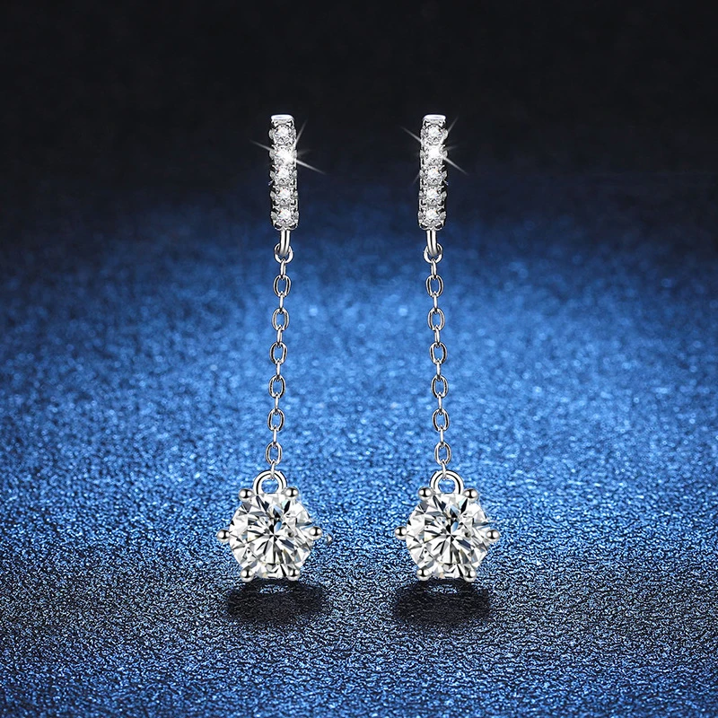 NeeTim 1ct Moissanite Studs Drop Earrings for Women Lab Diamond 925 Sterling Silver Women's Earring Wedding Party Stud Earring 4 Sad5a1893153d4260b20e246275d40cd6M