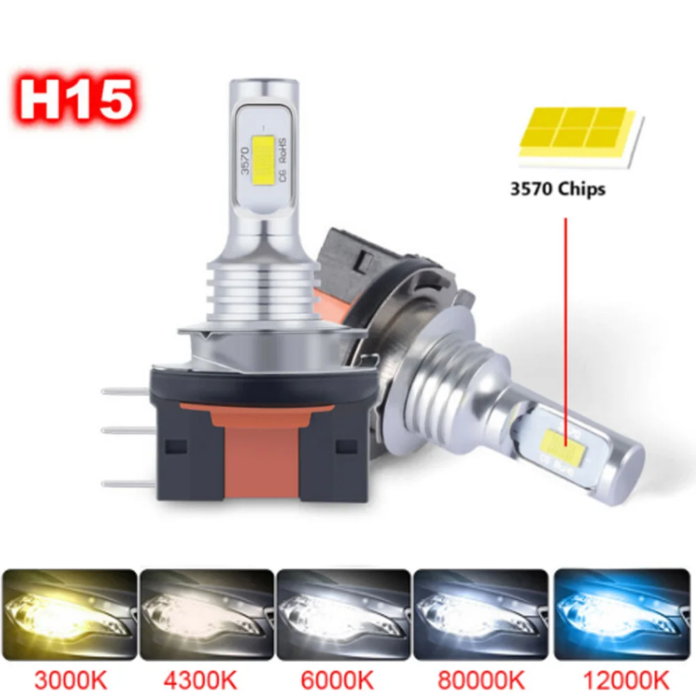 2Pcs Car H15 H7 H4 LED Bulb Headlamp 80W 12000LM Wireless Car Headlight Lamp 12V Conversion Driving Fog Light For VW Audi BMW
2Pcs Car H15 H7 H4 LED Bulb Headlamp 80W 12000LM Wireless Car Headlight Lamp 12V Conversion Driving Fog Light For VW Audi BMW