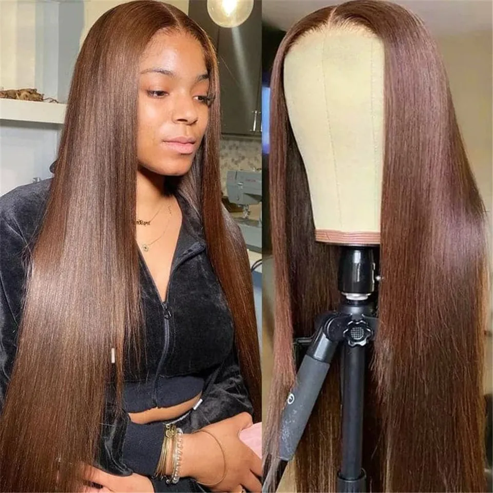 Brown Straight Lace Front Wig Preplucked 13x4 Brazilian Human Hair HD Lace Glueless Straight Human Hair Lace Wig For Black Women
Brown Straight Lace Front Wig Preplucked 13x4 Brazilian Human Hair HD Lace Glueless Straight Human Hair Lace Wig For Black Women