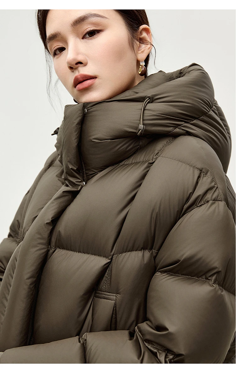 SENTUBILA Hooded Puffer Down Coat for Women 2024 Winter Lightweight Warmth 90% White Duck Down Short Jacket Outerwear W44Y55965 SENTUBILA Hooded Puffer Down Coat for Women 2024 Winter Lightweight Warmth 90% White Duck Down Short Jacket Outerwear W44Y55965