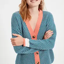 Trendyol Jacquard Color Block Knitwear Cardigan TWOAW22HI0511 Trendyol Jacquard Color Block Knitwear Cardigan TWOAW22HI0511