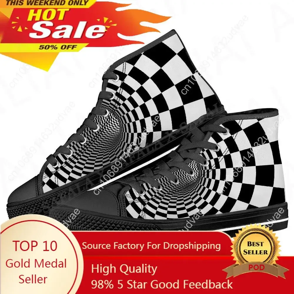 

Hippie Psychedelic Colorful Trippy Men Vulcanized Sneakers High Top Canvas Shoes Classic Design Men Flats Lace Up Footwear-6