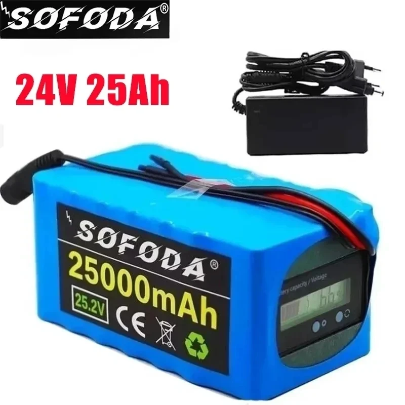 Battery 24V 6S4P 25Ah battery 500W high power battery 25.2V 25000mAh E-bike BMS electric bicycle with capacity indicator+Charger 
Battery 24V 6S4P 25Ah battery 500W high power battery 25.2V 25000mAh E-bike BMS electric bicycle with capacity indicator+Charger