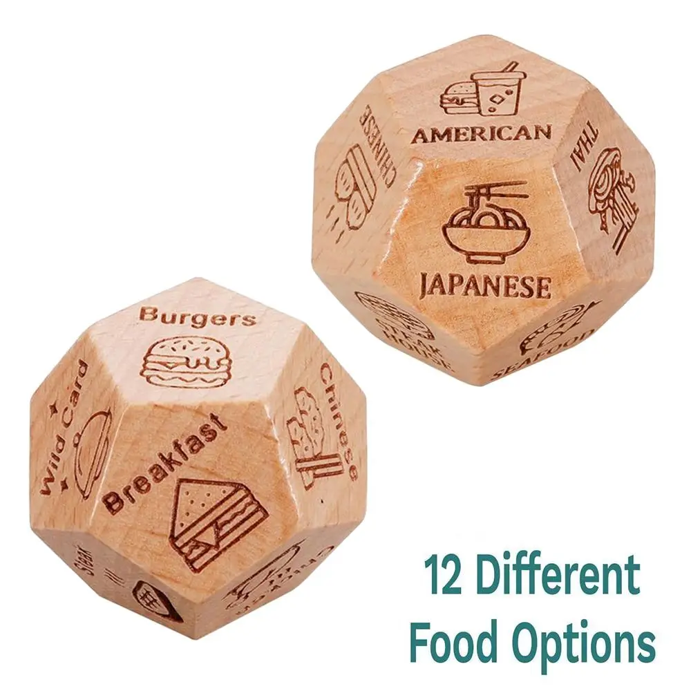 

1pc Wood Dinner Food Decider Dice Date Night Ideas Take Out Dice Date Night Dice for Couples Funny Anniversary Valentines Day