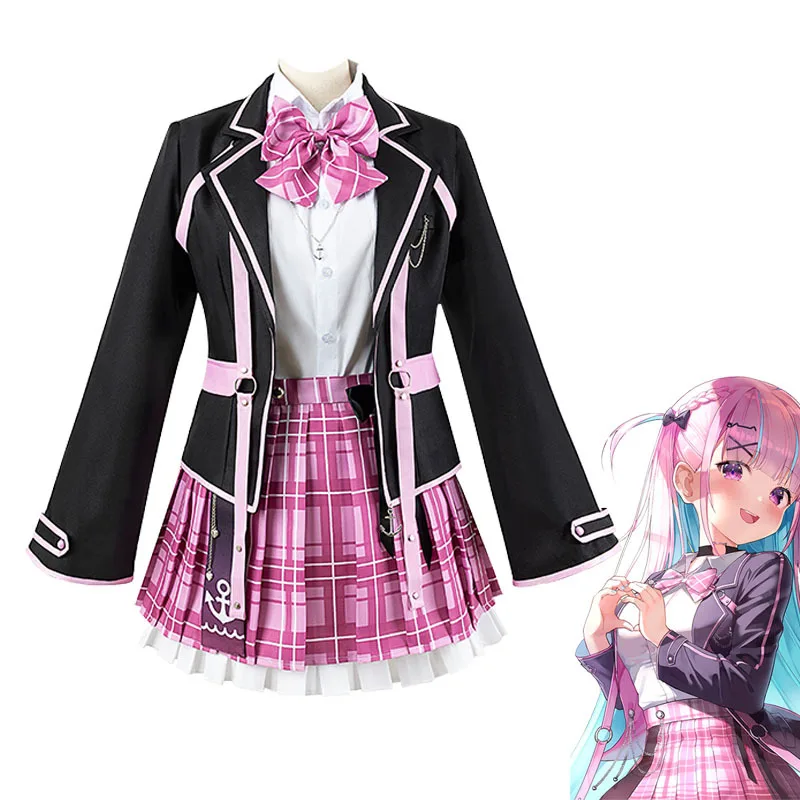 

Minato Aqua Cosplay Costume Anime Vtuber Cospaly Women Dress Party Suit Halloween High School Uniform Suit