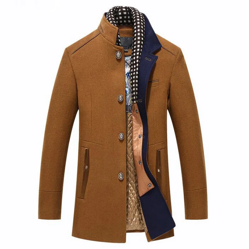 Men's Wool Coat Winter Cashmere Jacket Men Casual Windbreaker Long Slim Fit Trench Thick Woolen With Detachable Scarf s
Men's Wool Coat Winter Cashmere Jacket Men Casual Windbreaker Long Slim Fit Trench Thick Woolen With Detachable Scarf s