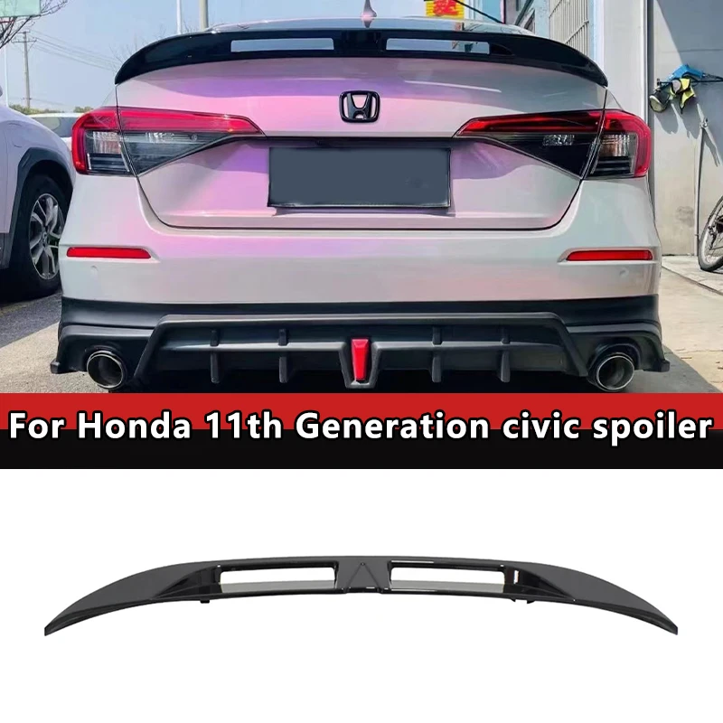 

For 11th generation High Quality 2022-24 Honda Civic Rear Trunk Edge Spoiler ABS Material Carbon FiberSports Version Accessories