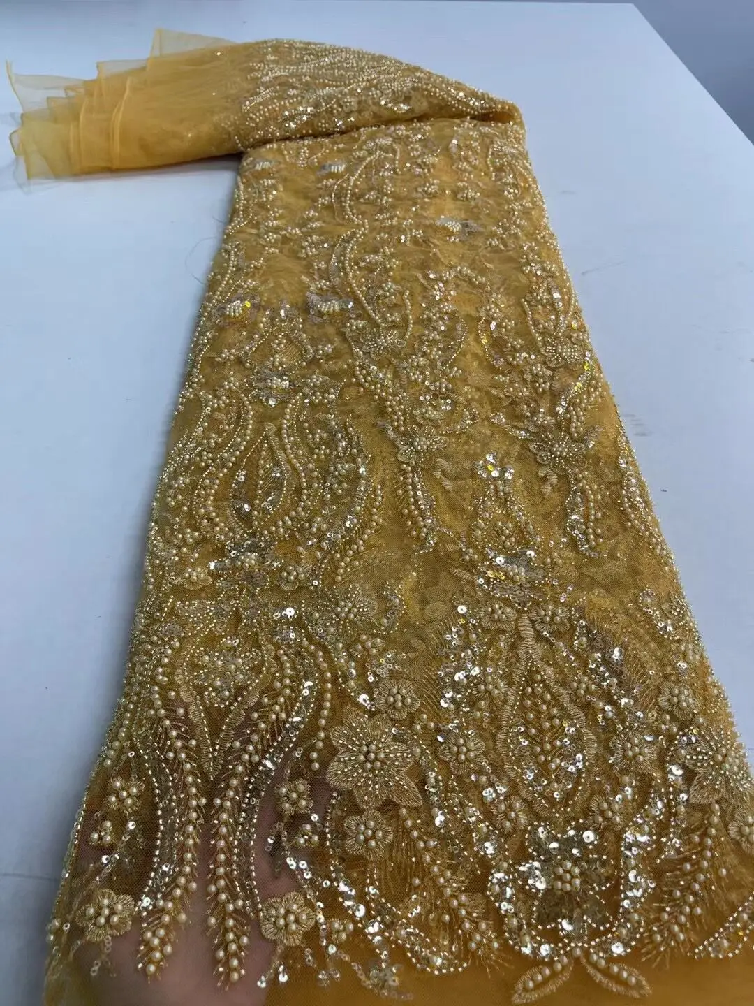 

Африканская кружевная ткань, вышитая в нигерийском стиле, свадебная кружевная ткань, Высококачественная французская Тюлевая кружевная ткань с бусинами