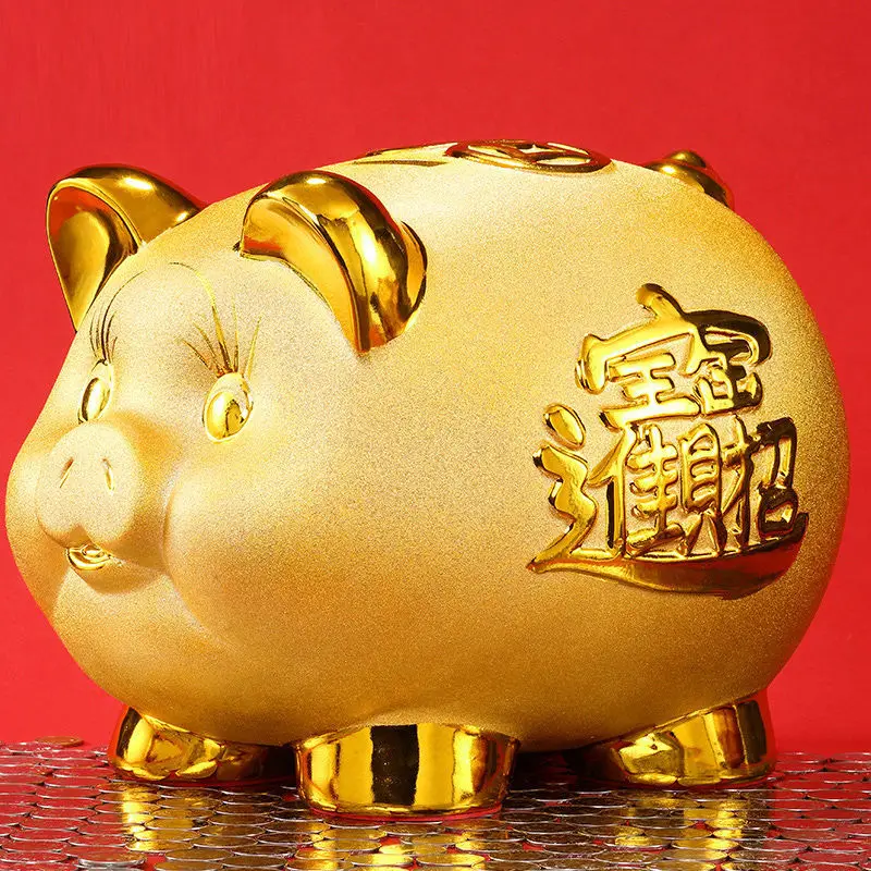 Golden Pig Piggy Bank for Papper Money Wedding Hidden Safe Ceramic Secret Coin Money Box Counter Living Room tirelire Home Decor
Golden Pig Piggy Bank for Papper Money Wedding Hidden Safe Ceramic Secret Coin Money Box Counter Living Room tirelire Home Decor