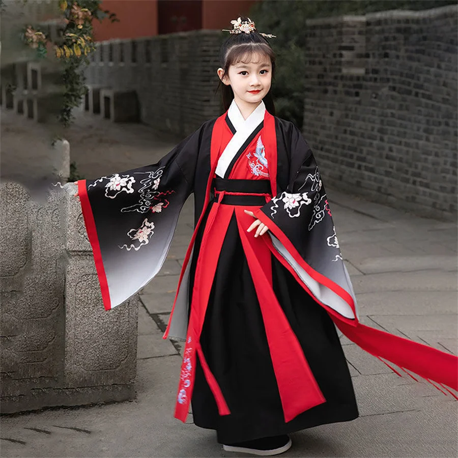 

Chinese Traditional Tang Dynasty Hanfu Girl Party Dress Kids Uniforms Children Performance Stage Clothing Set Boy Dance Costumes