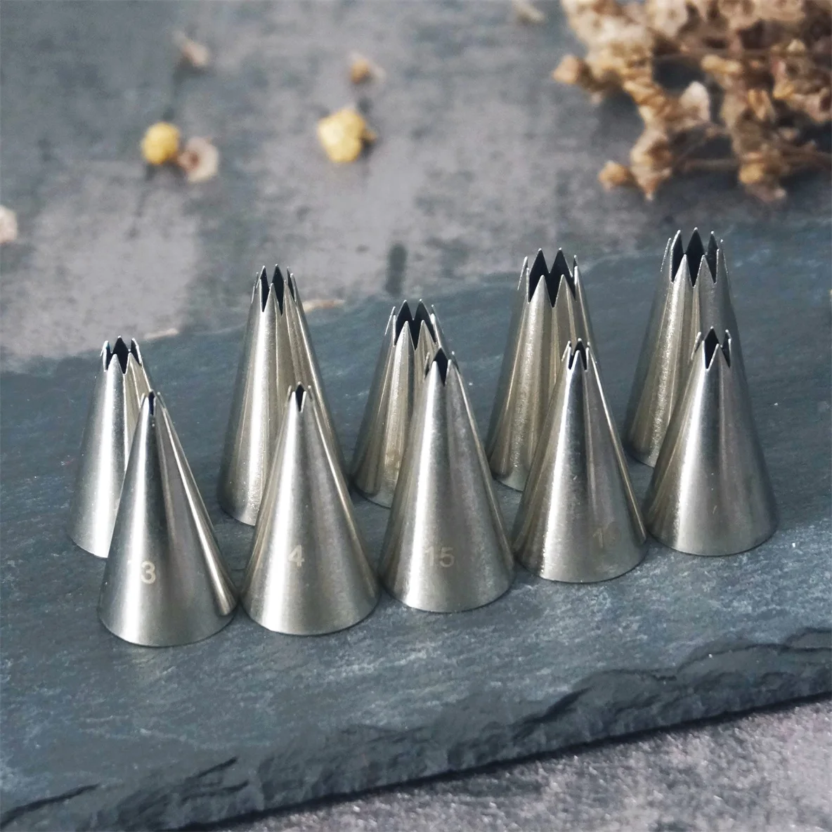 

#14-22 Open Star Icing Nozzle Stainless Steel Small Size Piping Tip Cake Decorating Tips Royal Icing Pastry Tip Tools Bakeware