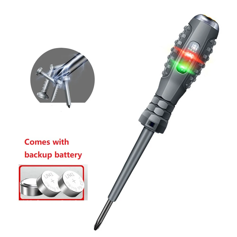 1pc Double Colored Light Screwdriver Electric Pen With 3pcs Backup Batteries Non-contact Electrical Measurement Tool Accessories
1pc Double Colored Light Screwdriver Electric Pen With 3pcs Backup Batteries Non-contact Electrical Measurement Tool Accessories
