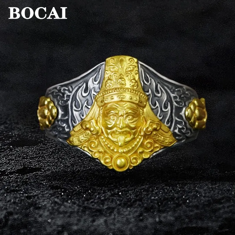 BOCAI Original Design S925 Silver Electroplated With Gold Zakiram God of Wealth Vintage Ethnic Style Men's and Women's Rings 
BOCAI Original Design S925 Silver Electroplated With Gold Zakiram God of Wealth Vintage Ethnic Style Men's and Women's Rings