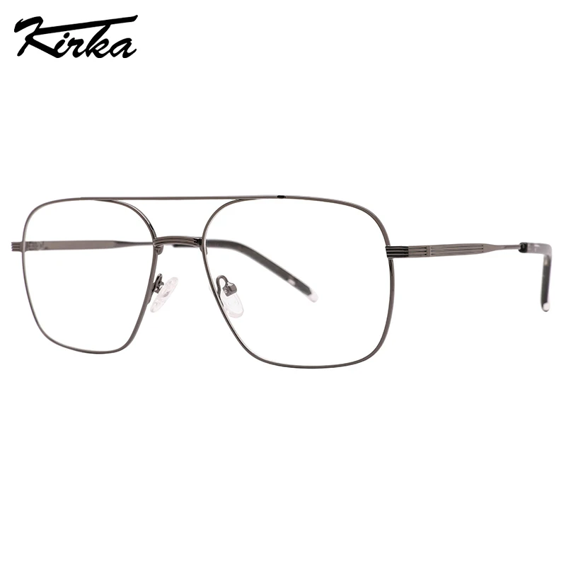 

Оптические очки Kirka MM1038 мужские, ультралегкие квадратные, двойная перемычка, сияющие цвета, в металлической оправе, по рецепту